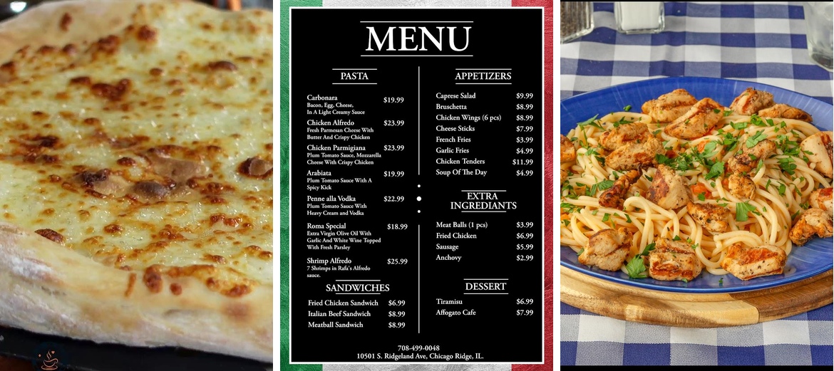 Roma Cafe Chicago Ridge Menu